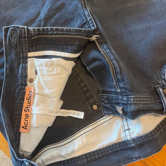 Acne Studios Skinny Fit Jeans North Blue / Black Size 34 - Picture 5 of 5